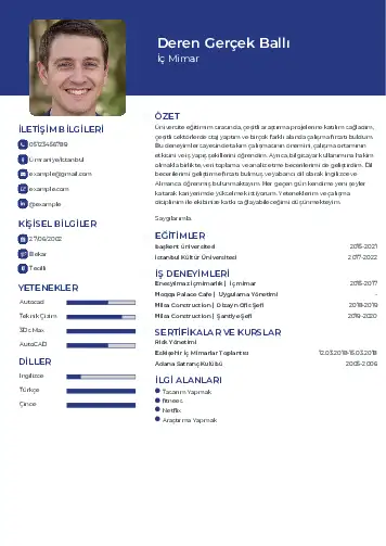 İç Mimar Cv Örnekleri cv indir